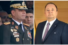 Bộ trưởng Bộ Quốc phòng Colombia Luis Carlos Villegas (phải) và người đồng cấp Venezuela Vladimir Padrino. (Nguồn: Bộ Quốc phòng Colombia)
