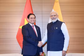 Thủ tướng Phạm Minh Chính hội kiến Thủ tướng Ấn Độ Narendra Modi. (Ảnh: Dương Giang/TTXVN)