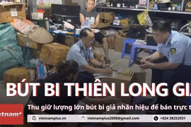 Đột kích cơ sở "Thiên Long" nhái rao bán trên sàn thương mại điện tử Shopee