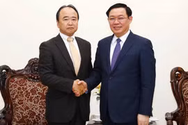 Phó Thủ tướng Vương Đình Huệ tiếp ông Kenji Kawahara, Chủ tịch kiêm Tổng Giám đốc Công ty Dịch vụ tài chính AEON (AFS) thuộc Tập đoàn AEON (Nhật Bản). (Ảnh: Văn Điệp/TTXVN)