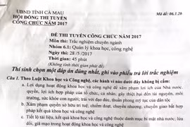 Vụ lộ đề thi công chức tại Cà Mau: Kỷ luật nhiều cán bộ liên quan