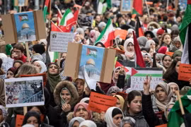 Biểu tình phản đối Mỹ công nhận Jerusalem là thủ đô của Israel. (Nguồn: AFP/TTXVN)