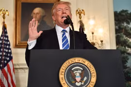 Tổng thống Mỹ Donald Trump phát biểu tại Nhà Trắng. (Nguồn: AFP/TTXVN)