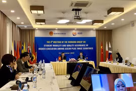 Các đại biểu tham gia hội nghị tại điểm cầu Việt Nam. (Ảnh: GDTĐ)