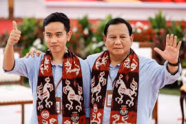 Cặp đôi Prabowo-Raka nhận được tỷ lệ ủng hộ cao nhất trong cuộc thăm dò dư luận mới nhất. (Nguồn: The Australian)