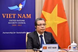 Thứ trưởng Bộ Ngoại giao Đặng Minh Khôi tham dự cuộc họp. (Ảnh: TTXVN phát)