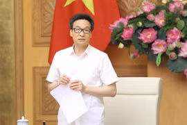 Phó Thủ tướng Vũ Đức Đam chủ trì buổi làm việc. (Ảnh: Văn Điệp/TTXVN)
