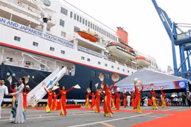 Lễ đón tàu Thanh niên Đông Nam Á và Nhật Bản Nippon Maru lần thứ 46 năm 2019 đến Việt Nam. (Ảnh: Thanh Vũ/TTXVN)