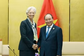 Thủ tướng Nguyễn Xuân Phúc tiếp Tổng Giám đốc IMF Christine Lagarde. (Nguồn: TTXVN)