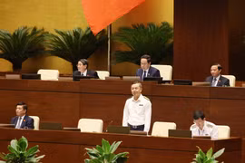 Tổng kiểm toán Nhà nước Ngô Văn Tuấn lần đầu tiên đăng đàn trả lời chất vấn trước Quốc hội. (Ảnh: TTXVN)