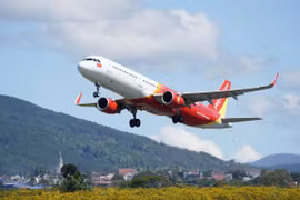 Hãng bay Vietjet Air kinh doanh có lãi bất chấp dịch bệnh COVID-19. (Ảnh: CTV/Vietnam+)