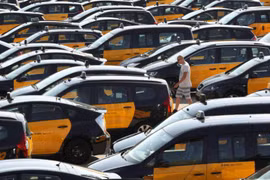 Xe taxi tại Barcelona. (Nguồn: Reuters)