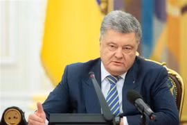 Tổng thống Ukraine Petro Poroshenko tại cuộc họp Hội đồng An ninh quốc phòng ở Kiev ngày 26/11/2018. (Ảnh: AFP/TTXVN)