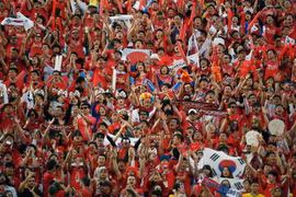 Các cổ động viên Hàn Quốc tại vòng chung kết World Cup 2014. (Nguồn: AFP/TTXVN)