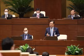 Bộ trưởng Bộ Nông nghiệp và Phát triển Nông thôn Lê Minh Hoan giải trình ý kiến đại biểu Quốc hội nêu. (Ảnh: Dương Giang/TTXVN)