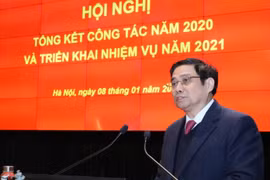 Trưởng Ban Tổ chức Trung ương Phạm Minh Chính phát biểu chỉ đạo hội nghị. (Ảnh: Văn Điệp/TTXVN)