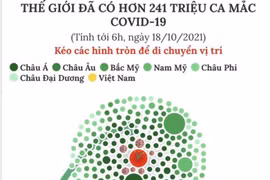 [Infographics] Thế giới đã có hơn 241 triệu ca mắc COVID-19