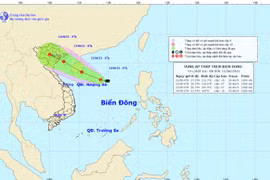 Hình ảnh về vị trí và đường đi của áp thấp. (Nguồn: nchmf.gov.vn)