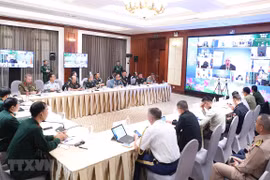 Đại biểu Bộ Quốc phòng và đại diện Bộ Quốc phòng các nước dự Hội nghị trực tuyến Nhóm làm việc Quan chức Quốc phòng cấp cao ASEAN mở rộng (ADSOM+WG) năm 2020 tại Hà Nội. Ảnh minh họa.(Ảnh: Lâm Khánh/TTXVN)