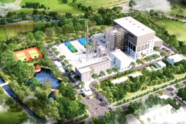 Phối cảnh dự án Nhà máy xử lý chất thải rắn công nghệ cao phát năng lượng tại xã Ngũ Thái, huyện Thuận Thành, tỉnh Bắc Ninh. (Ảnh: Đinh Văn Nhiều/TTXVN)