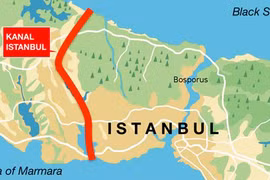 Dự án kênh đào Istanbul sẽ giúp kết nối Biển Đen với biển Marmara. (Nguồn: bigthink.com)