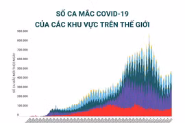 [Infographics] Số ca mắc COVID-19 của các khu vực trên thế giới