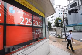 Bảng chỉ số chứng khoán tại Tokyo, Nhật Bản. Ảnh minh họa. (Nguồn: THX/TTXVN)