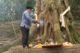 Thầy cúng làm lễ cúng rừng của người Mông huyện Si Ma Cai. (Nguồn: laocaitv.vn)