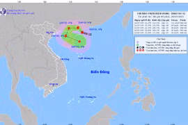 Hình ảnh vị trí và đường đi của bão số 3. (Nguồn: nchmf.gov.vn)
