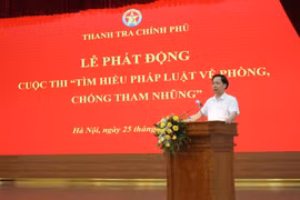 Phó Tổng Thanh tra Chính phủ Trần Ngọc Liêm, Trưởng ban Tổ chức phát biểu tại lễ phát động. (Nguồn: Thanh tra Chính phủ)