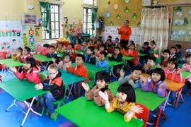Lớp học mầm non tại xã Đông Phương, huyện Đông Hưng, Thài Bình. Ảnh minh họa. (Ảnh: Thế Duyệt/TTXVN)