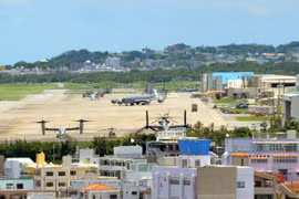 Căn cứ Futenma của Lực lượng Lính thủy đánh bộ Mỹ ở Okinawa. (Nguồn: Kyodo)