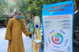 Thông điệp 5K tại Chùa Quán Sứ, Hà Nội. (Ảnh minh họa: Minh Đức/TTXVN)