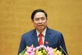Thủ tướng Chính phủ Phạm Minh Chính phát biểu nhậm chức Thủ tướng Chính phủ tại kỳ họp thứ 11, Quốc hội khóa XIV. (Ảnh: Phương Hoa/TTXVN)