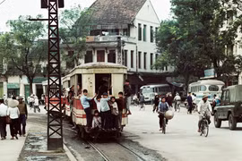 Một bức ảnh của ông Thomas Billhardt tại triển lãm ảnh về Hà Nội giai đoạn 1967-1975.