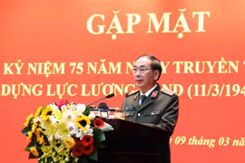 Thượng tướng Trần Quốc Tỏ, Uỷ viên Trung ương Đảng, Thứ trưởng Bộ Công an phát biểu. (Ảnh: Phạm Kiên/TTXVN)