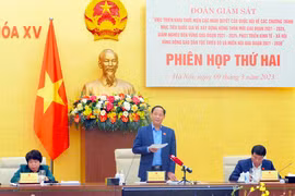 Phó Chủ tịch Quốc hội Trần Quang Phương phát biểu tại cuộc làm việc. (Nguồn: Báo Đại biểu Nhân dân)