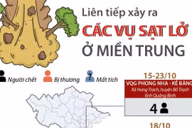 [Infographics] Liên tiếp xảy ra sạt lở ở miền Trung trong tháng 10