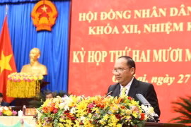 Ông Rah Lan Chung, Chủ tịch UBND tỉnh Gia Lai khoá XII, nhiệm kỳ 2021-2026. (Ảnh: Quang Thái/TTXVN)
