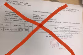 Giấy trích sao kết quả xét nghiệm bị chỉnh sửa trước khi lan truyền trên mạng xã hội. 