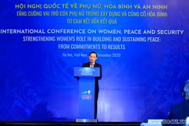 Thứ trưởng Ngoại giao Lê Hoài Trung phát biểu bế mạc Hội nghị. (Nguồn: Baoquocte.vn)