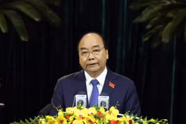 Ủy viên Bộ Chính trị, Thủ tướng Chính phủ Nguyễn Xuân Phúc phát biểu. (Ảnh: Thống Nhất/TTXVN)
