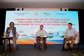 Thảo luận giải pháp phá triển du lịch Bình Thuận trong giai đoạn bình thường mới. (Ảnh: Nguyễn Thanh/TTXVN)