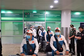 Đoàn Quân đội nhân dân Việt Nam đã đến thủ đô Moskva. (Ảnh: TTXVN phát)