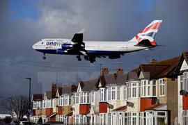 Máy bay dân dụng của Hãng hàng không Anh British Airways.(Nguồn: Huffington Post/TTXVN) 