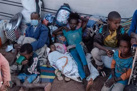 Người dân Ethiopia sơ tán từ vùng chiến sự Tigray tới lánh nạn tại một trại tị nạn ở bang Gedaref, Sudan. (Ảnh: AFP/TXTVN)