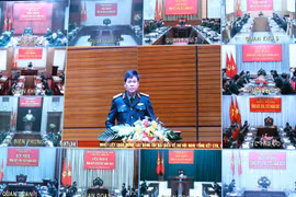 Quang cảnh hội nghị trực tuyến. (Ảnh: Trọng Đức/TTXVN)