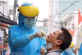 Lấy mẫu xét nghiệm COVID-19 cho người dân Đà Nẵng. (Ảnh minh họa. Nguồn: TTXVN)