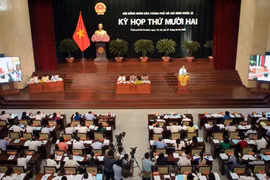 Quang cảnh kỳ họp Hội đồng Nhân dân Thành phố Hồ Chí Minh. (Ảnh: Thành Chung/TTXVN)