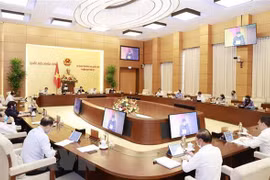 Phiên họp thứ 47 của Ủy ban Thường vụ Quốc hội. (Ảnh: Trọng Đức/TTXVN)